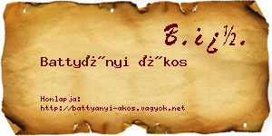 Battyányi Ákos névjegykártya